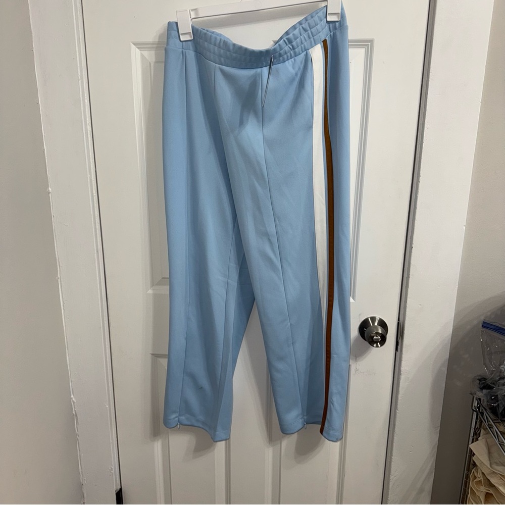 Light Blue Women's Pants with Side Stripe